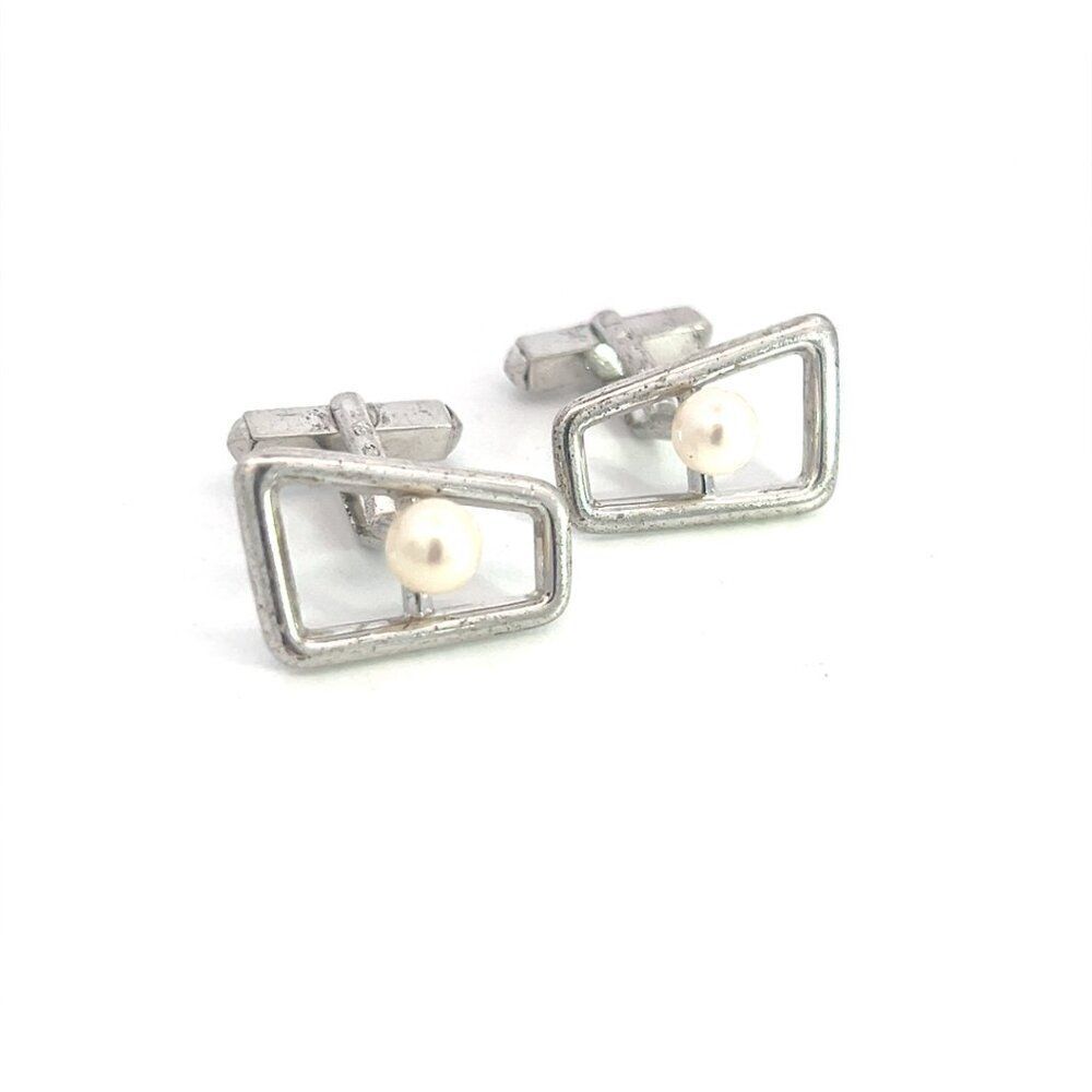 Mikimoto Estate Akoya Pearl Cufflinks Sterling Silver 6 mm M387